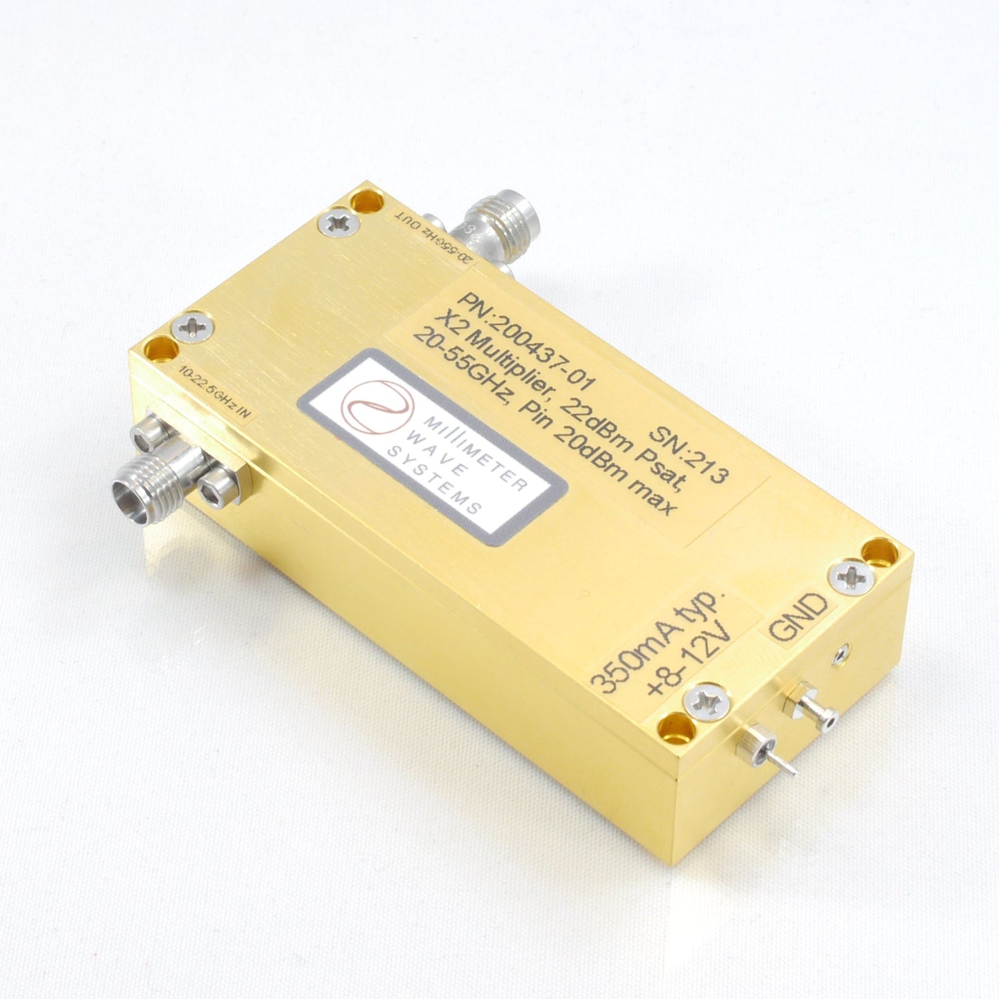 X2 Active Multiplier, 20-50 GHz, 2.4mm output, RoHS