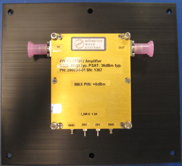 4W Ka-Band (25-27GHz) GaN Power Amplifier, 2.92mm