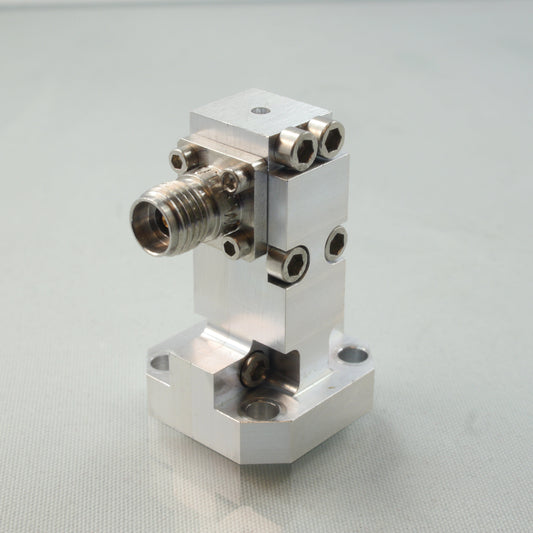 High Performance WR-28 to Coax Adapter, Right Angle